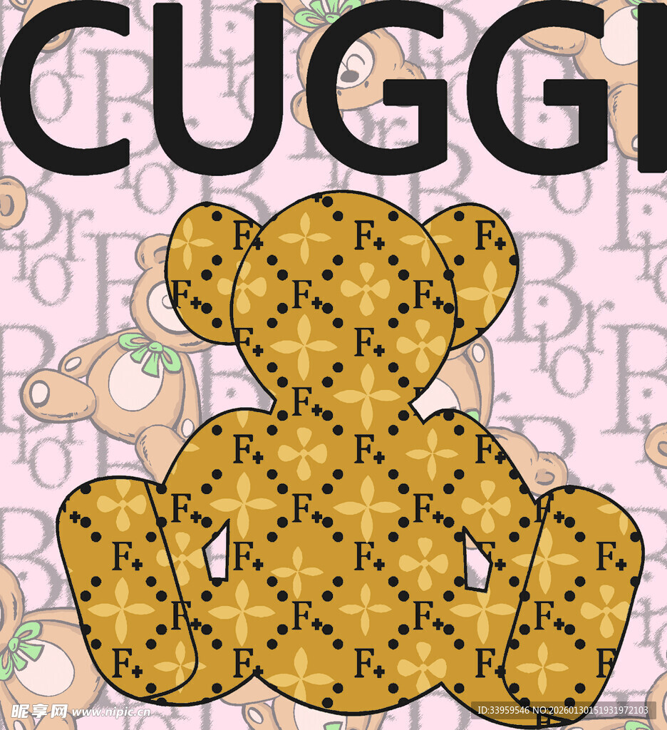 小熊图案时尚潮流元素