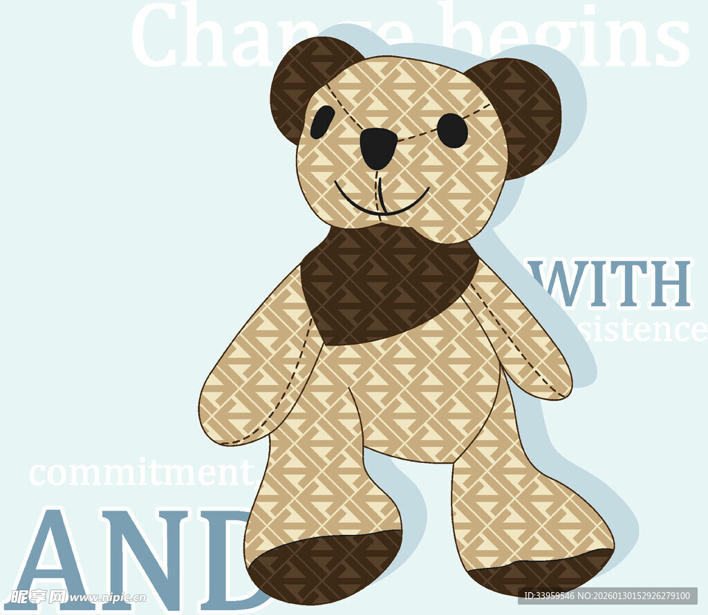 可爱小熊布偶图案设计