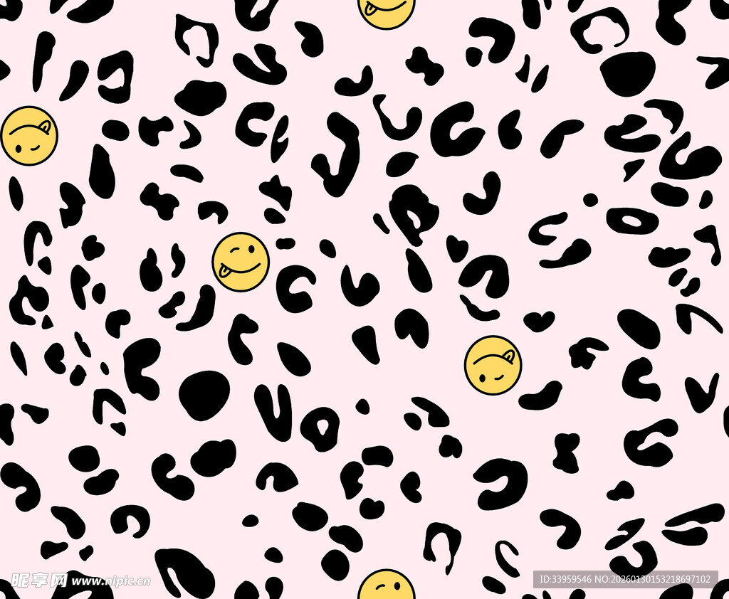 豹纹笑脸图案背景设计