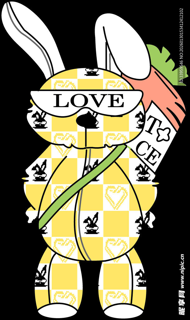 卡通兔子形象艺术插画