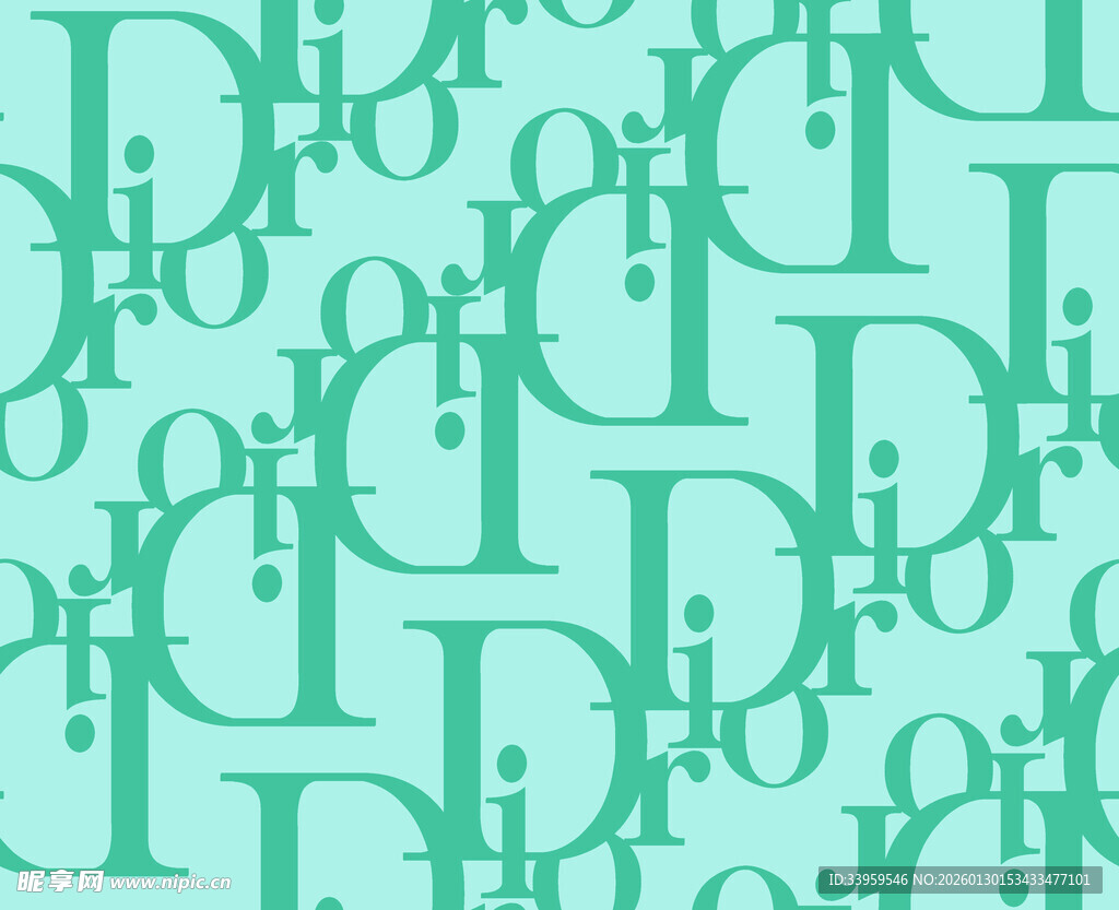 绿色迪奥字母图案背景