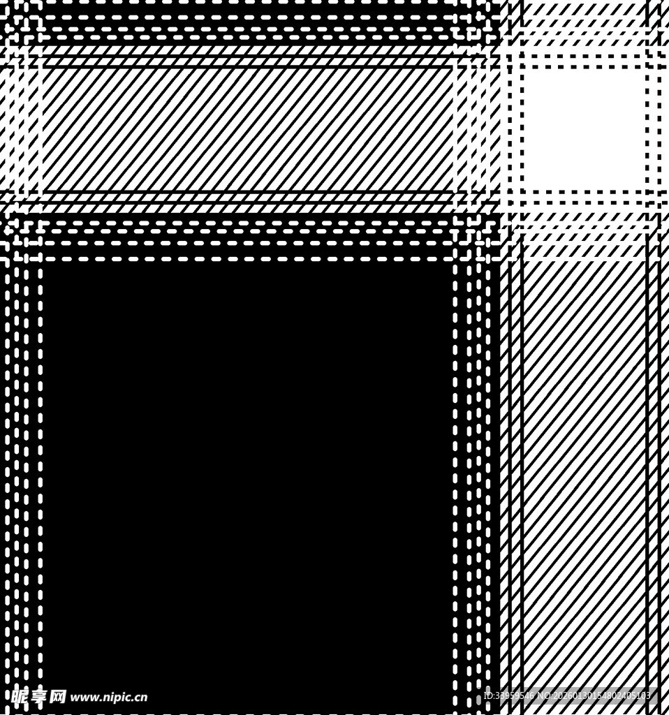 黑白几何格子纹理图案