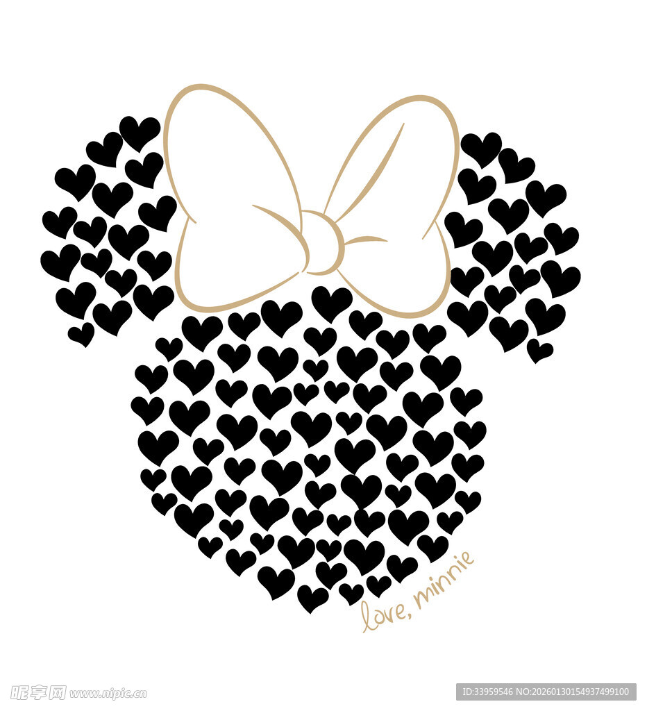 米妮心形图案装饰设计