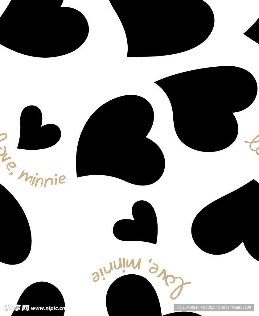 心形图案背景金色文字点缀