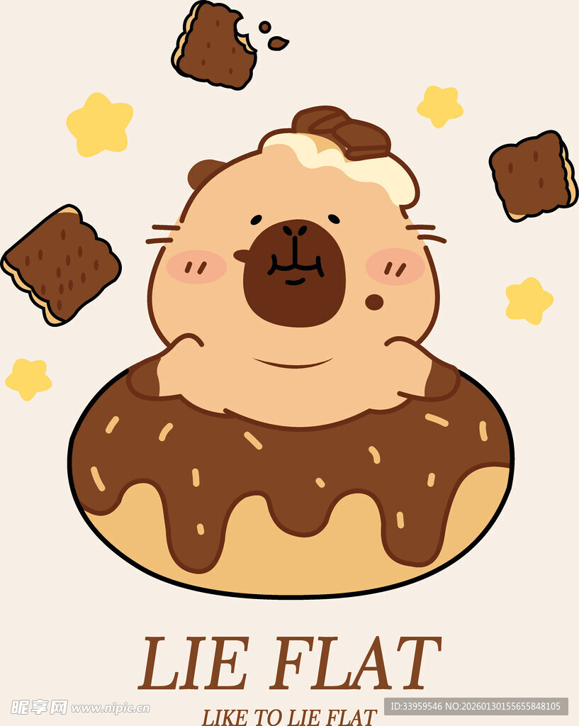 甜甜圈上的萌胖小熊