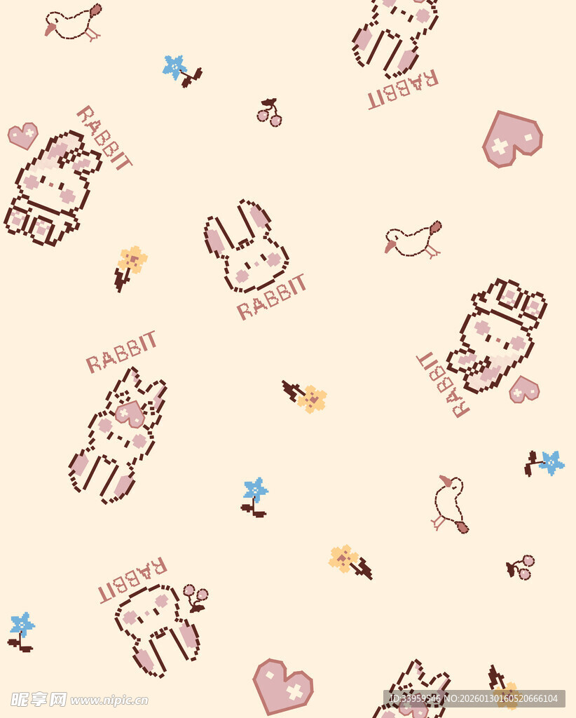 可爱动物卡通图案背景图