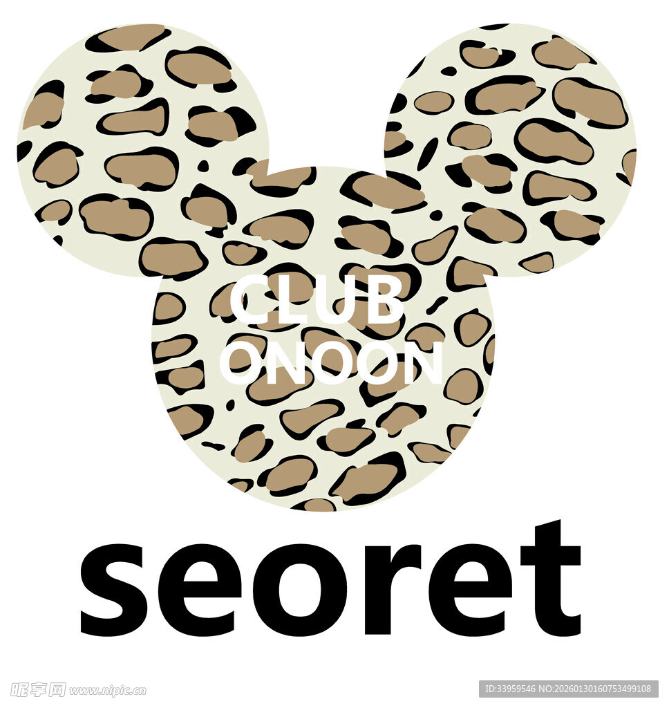 豹纹米奇图案seoret标识