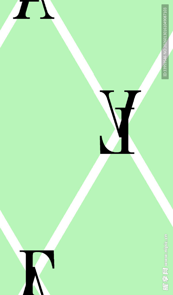 绿色背景字母图案设计