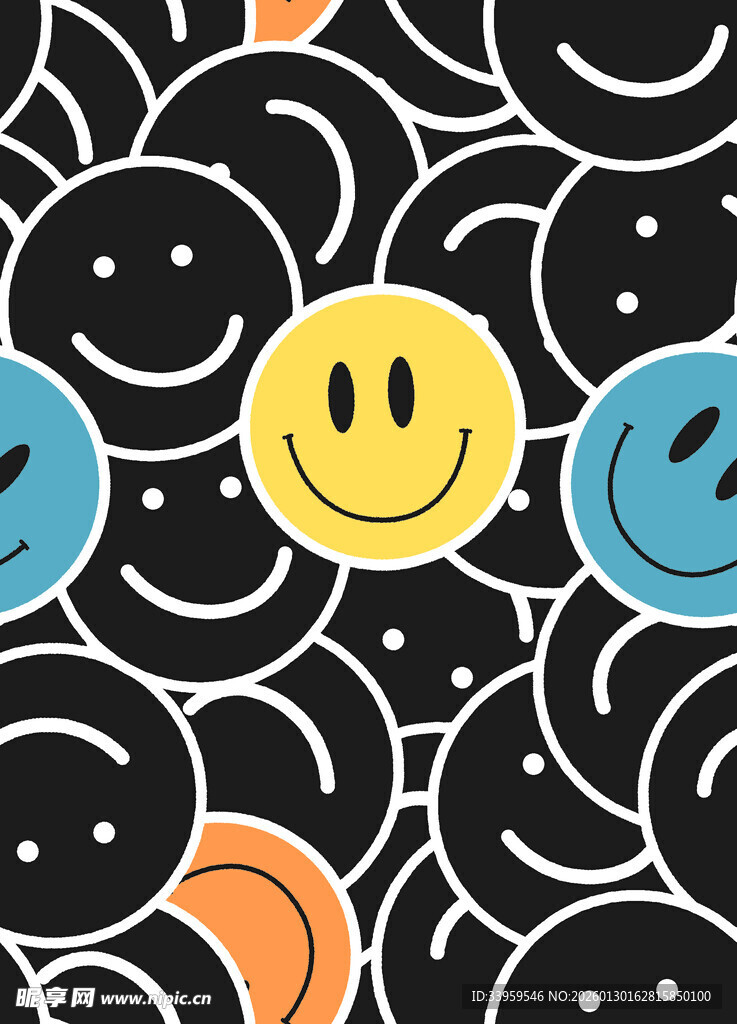 多彩笑脸图案背景