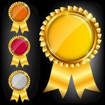 金色奖章徽章