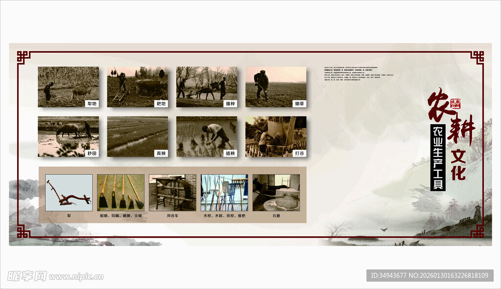 复古风格照片墙展示