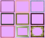 多彩方形圆形空白相框集合