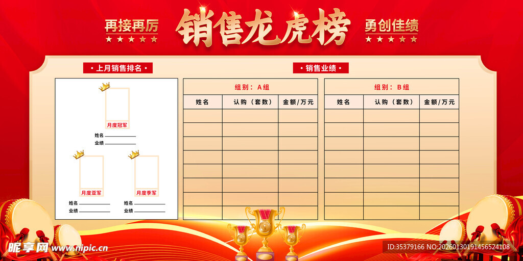 销售龙虎榜展示表
