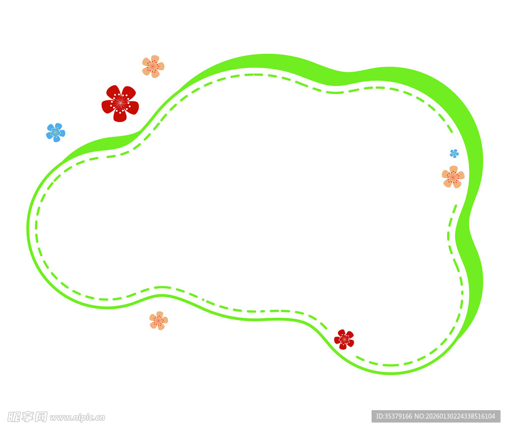 绿色云朵边框装饰图案