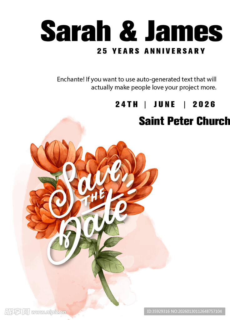 浪漫花卉婚礼请柬预告