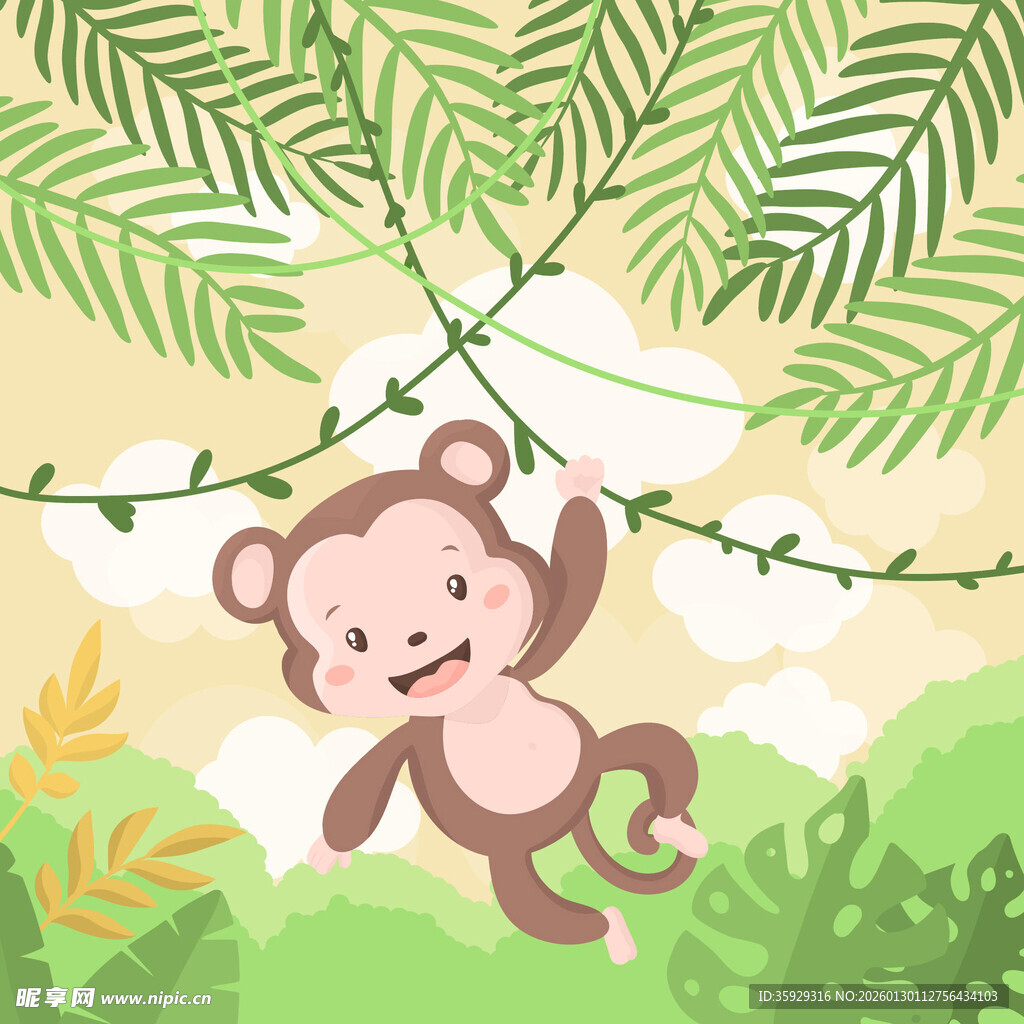 林间小猴嬉戏