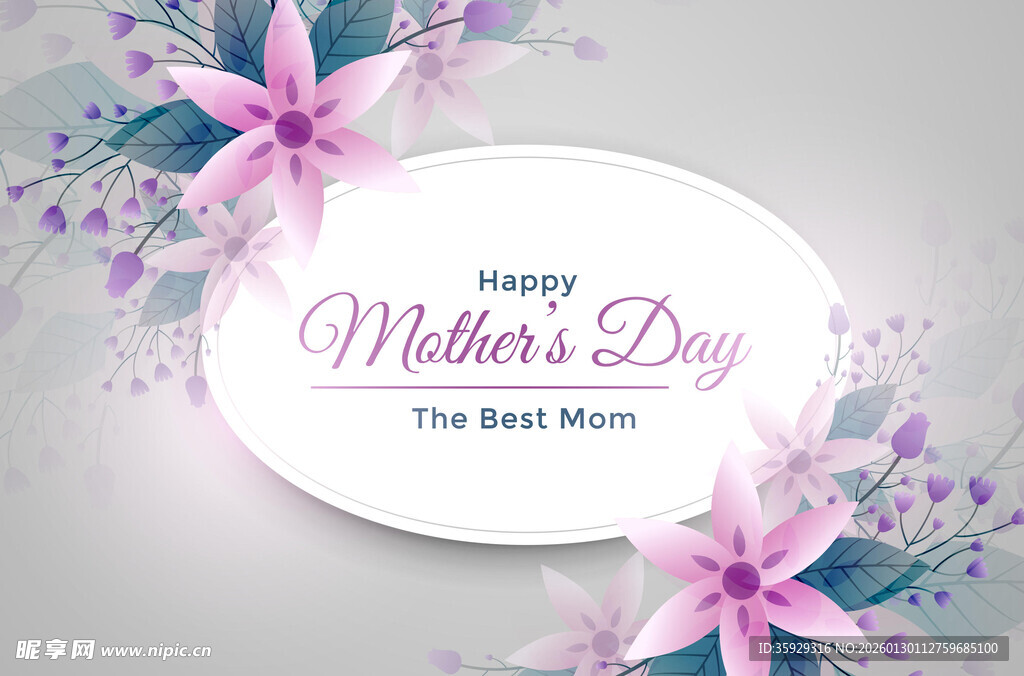 母亲节贺卡装饰花卉图案