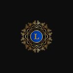 奢华蓝色字母L标志设计