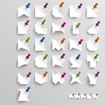 多彩便签纸整齐排列