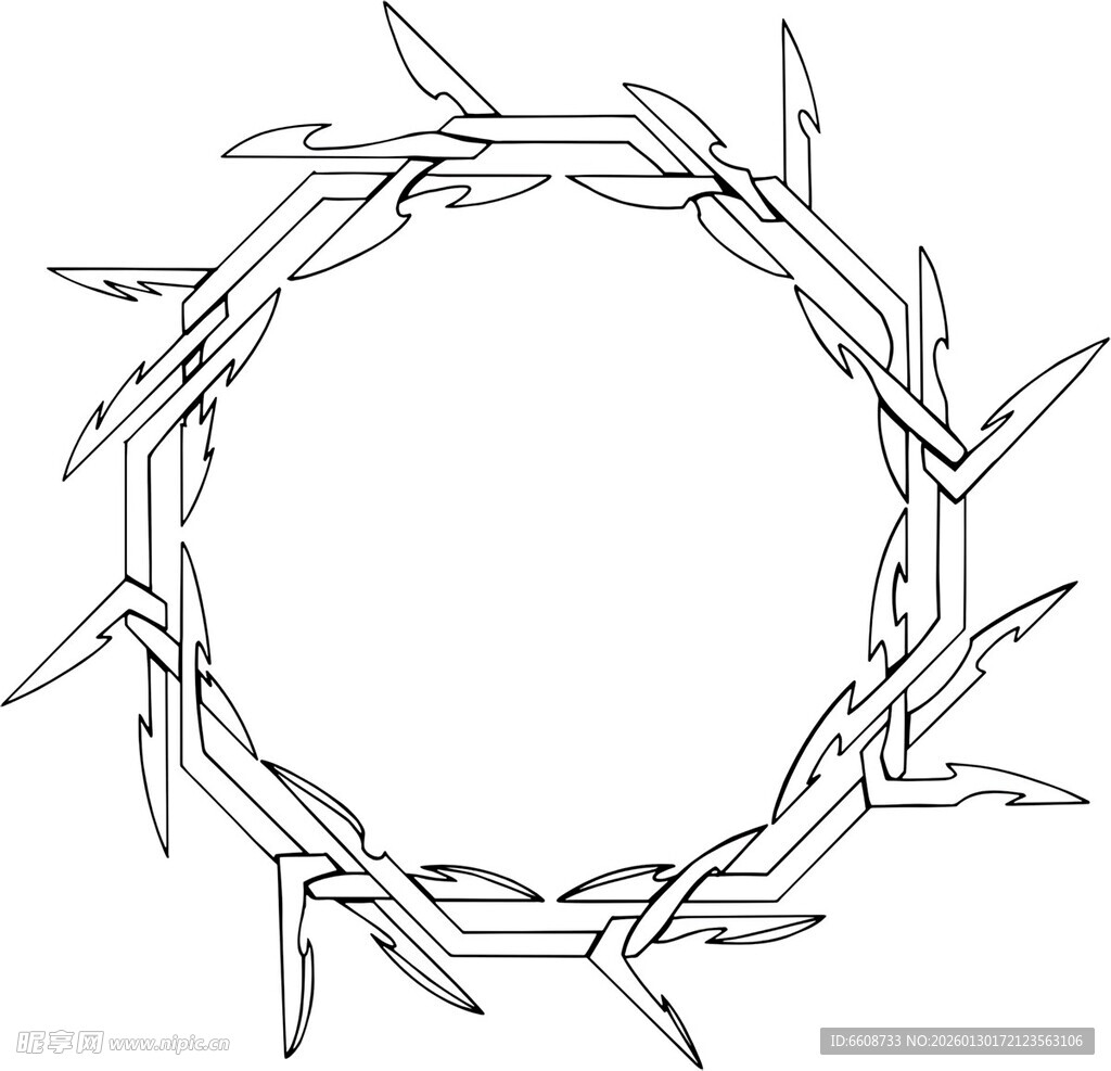 荆棘编织的环形图案