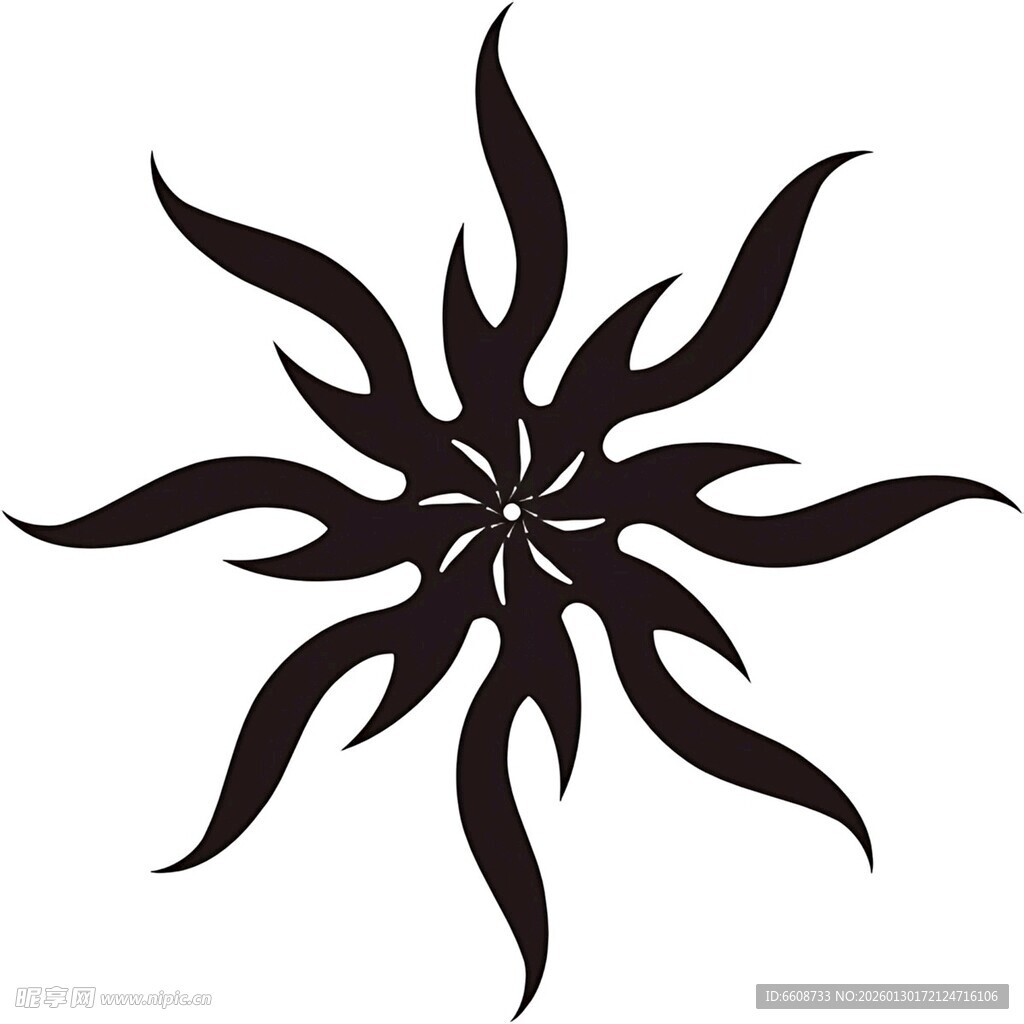 黑色抽象花朵图案