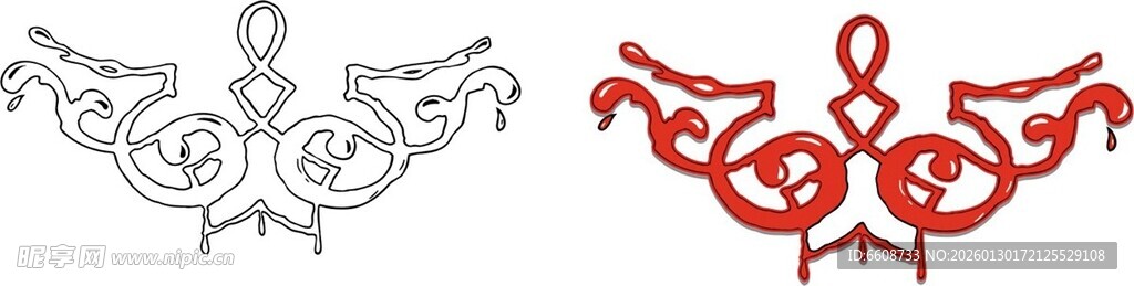 中式对称花纹图案设计