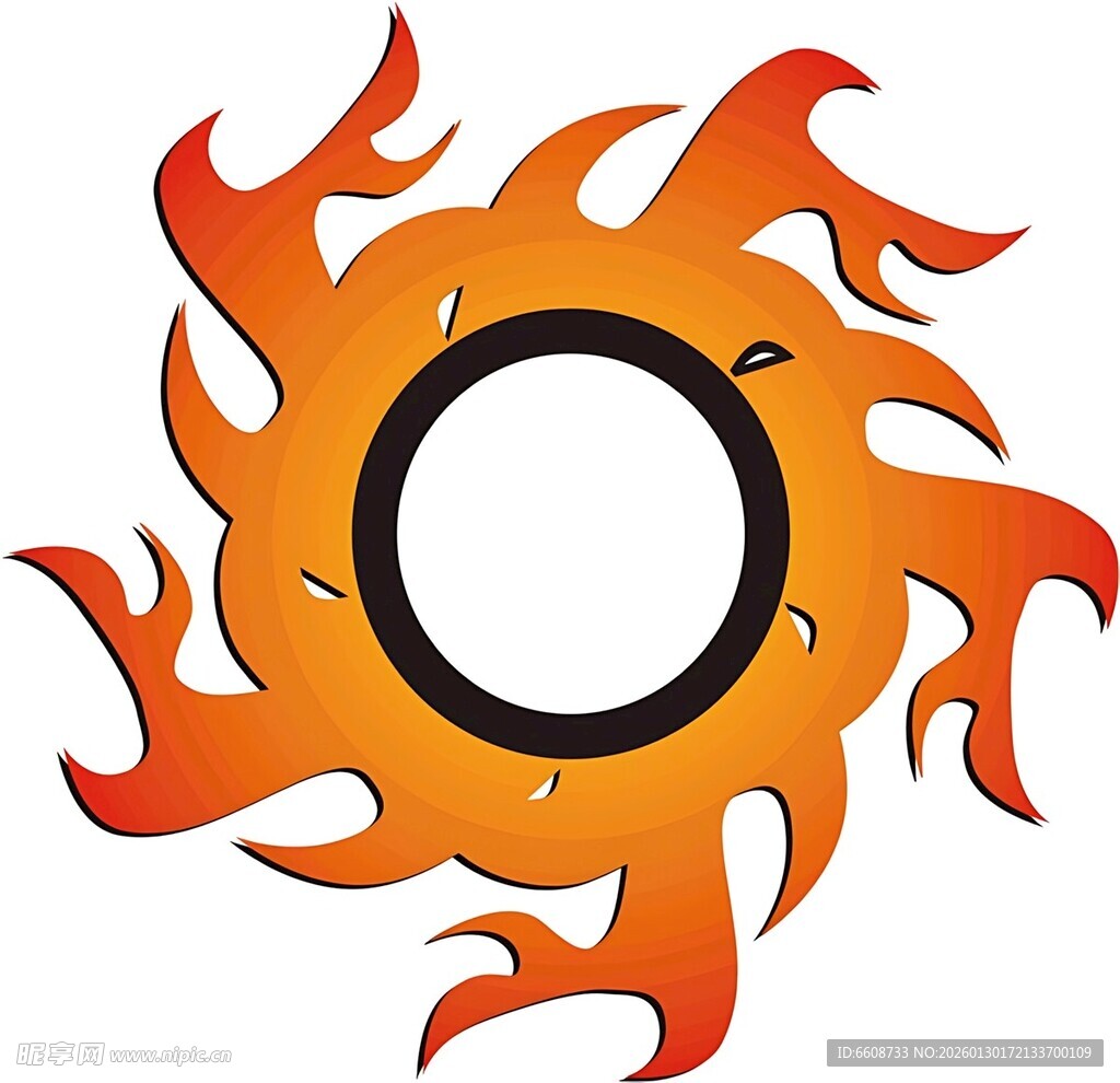 火焰环绕的圆形图案