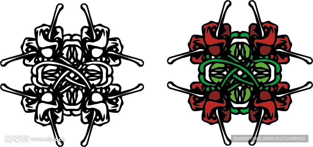 黑白彩色曼陀罗图案