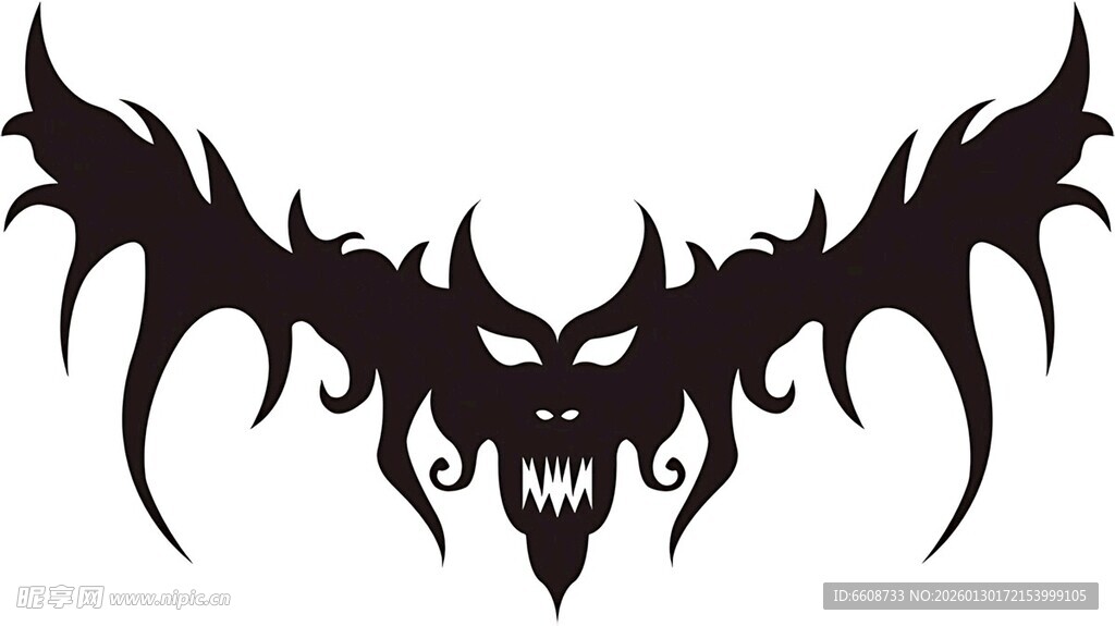 暗黑风格恶魔翅膀图案