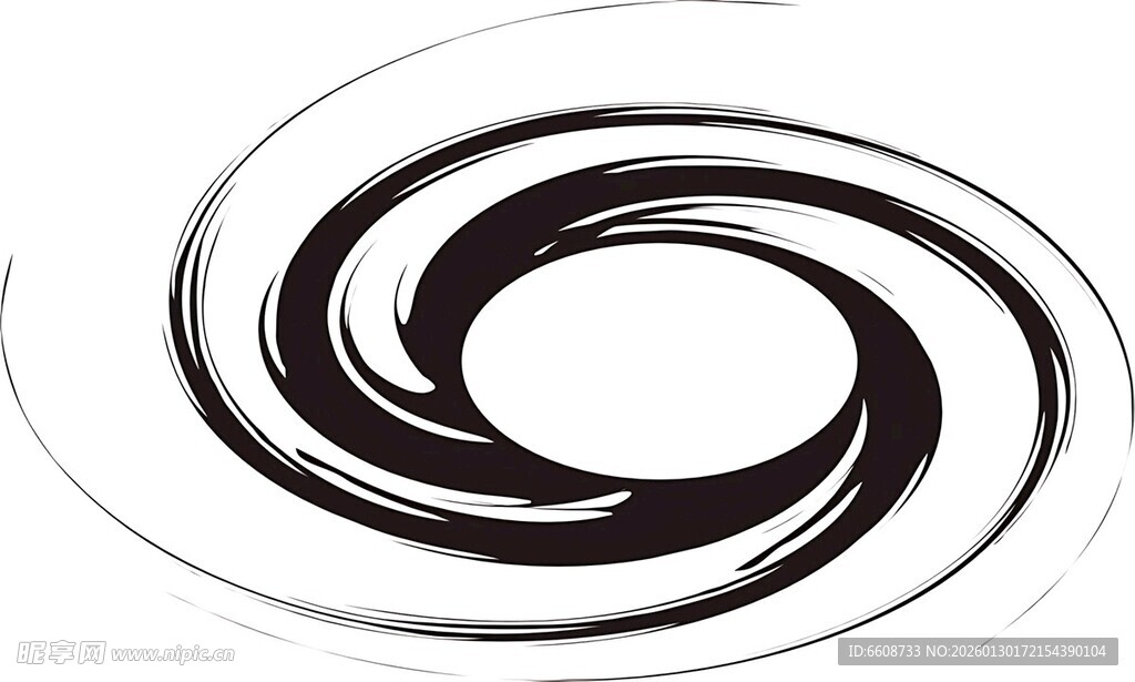 黑白旋涡抽象艺术图形