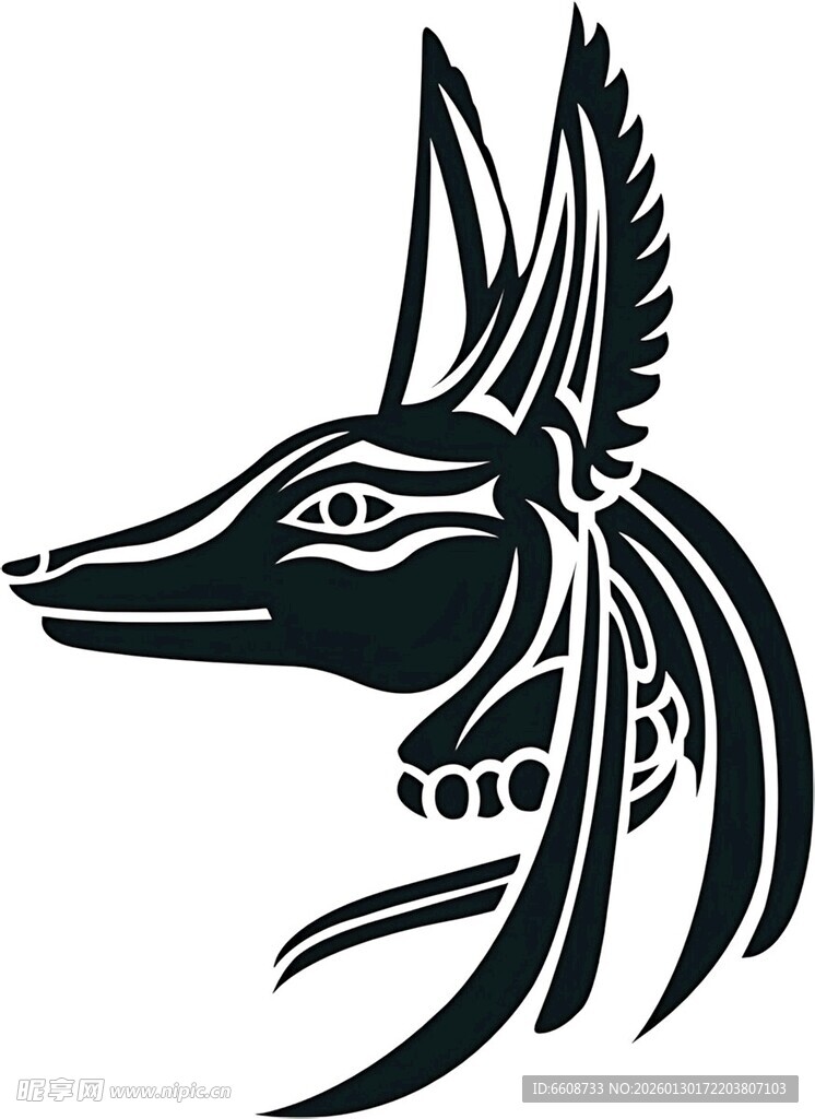 古埃及阿努比斯神头部图案