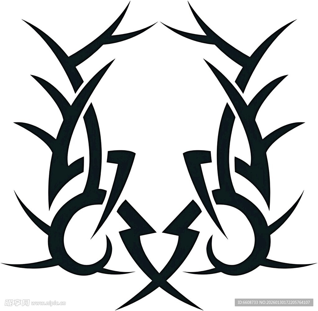 对称几何纹身图案设计