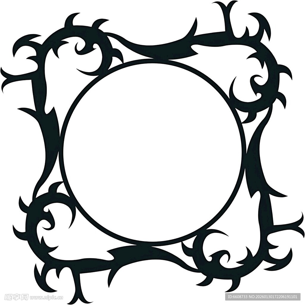 黑色藤蔓边框装饰图案