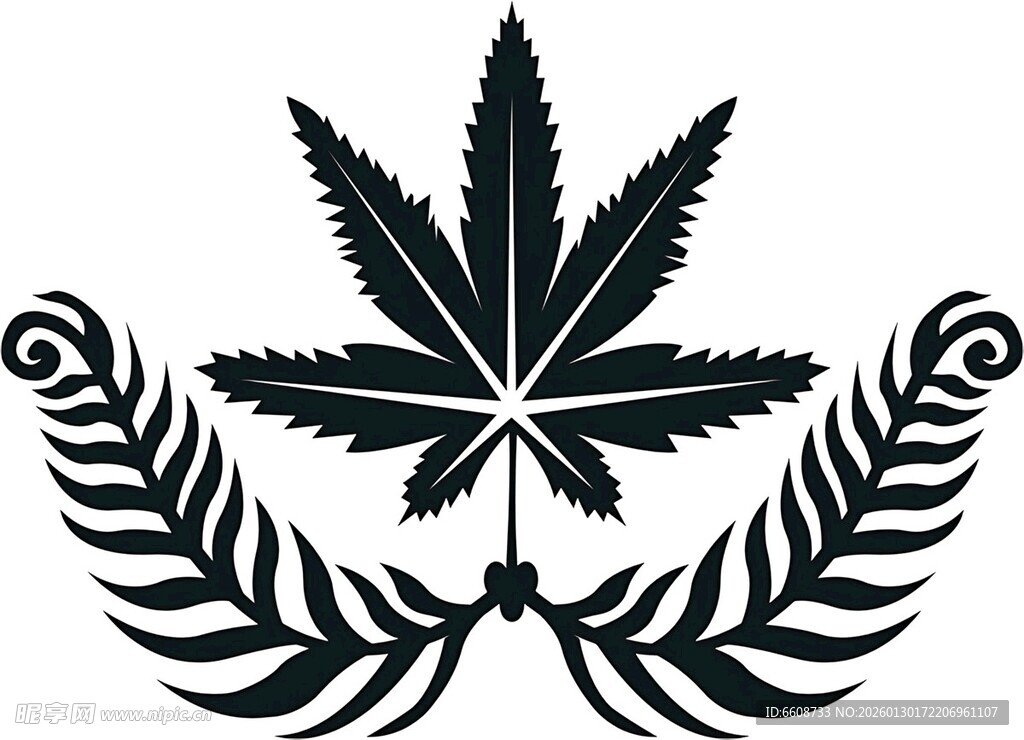 大麻叶装饰图案