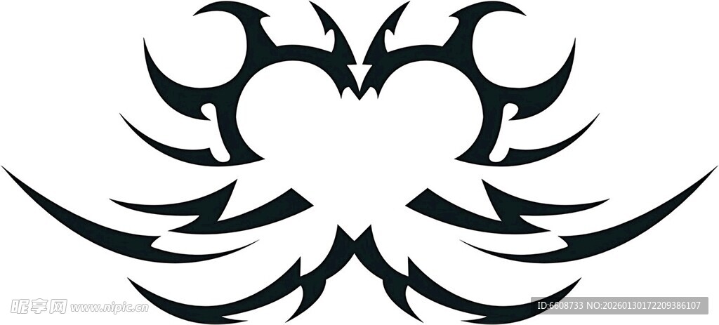 心形部落图腾纹身图案