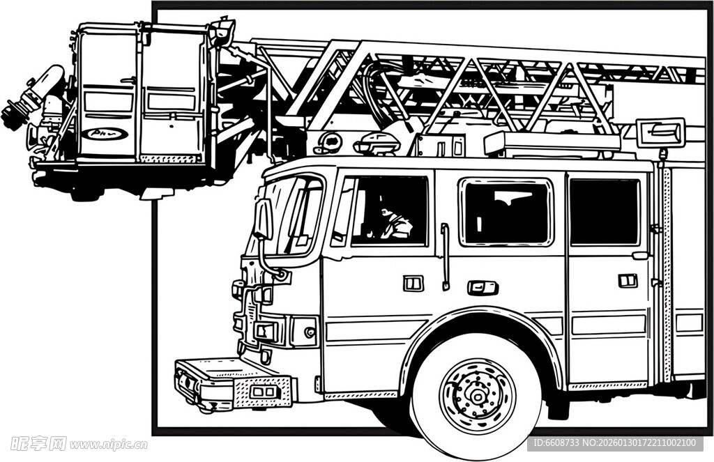 消防车侧面轮廓图