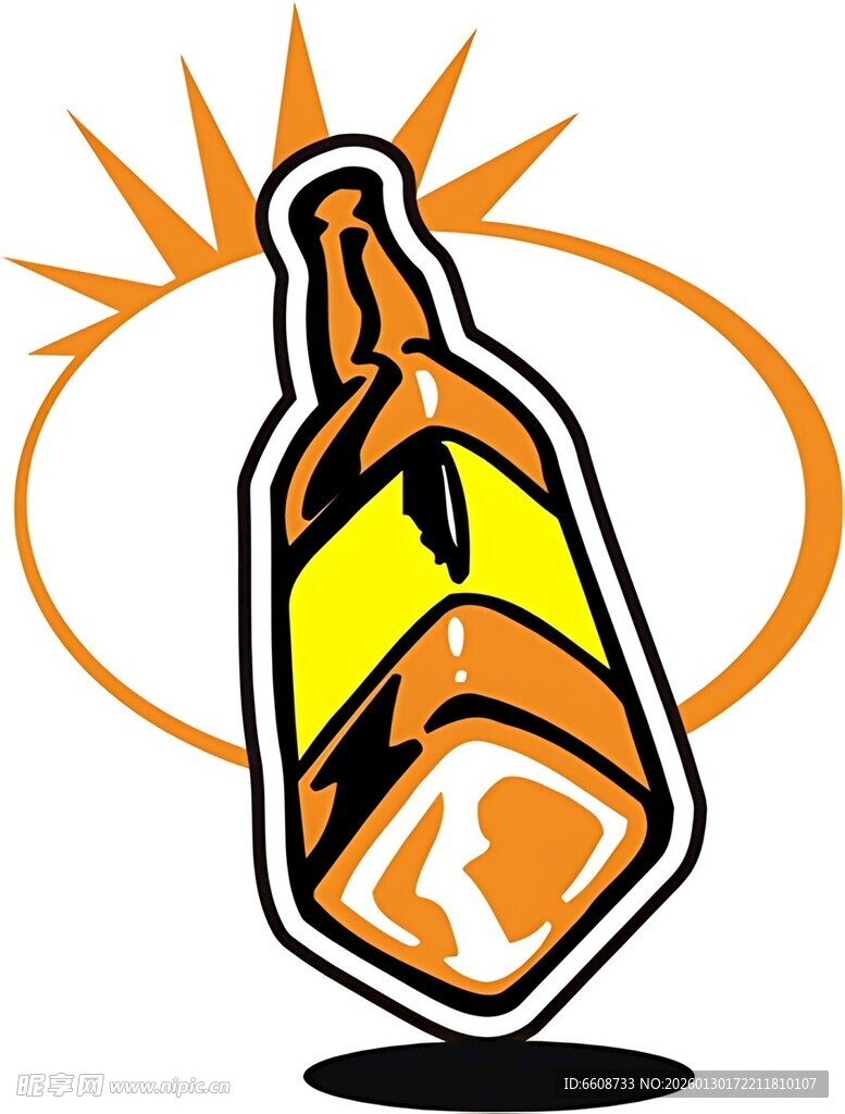 创意啤酒瓶图标设计