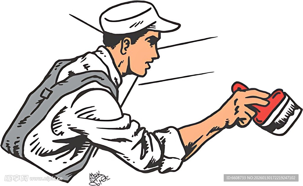 工人手持工具专注劳作