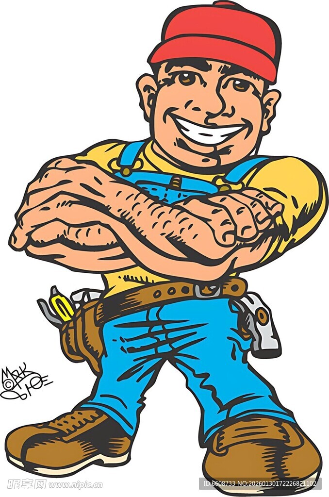 微笑的工人形象