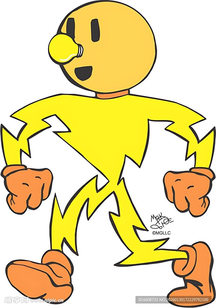 黄色卡通人物摆出姿势