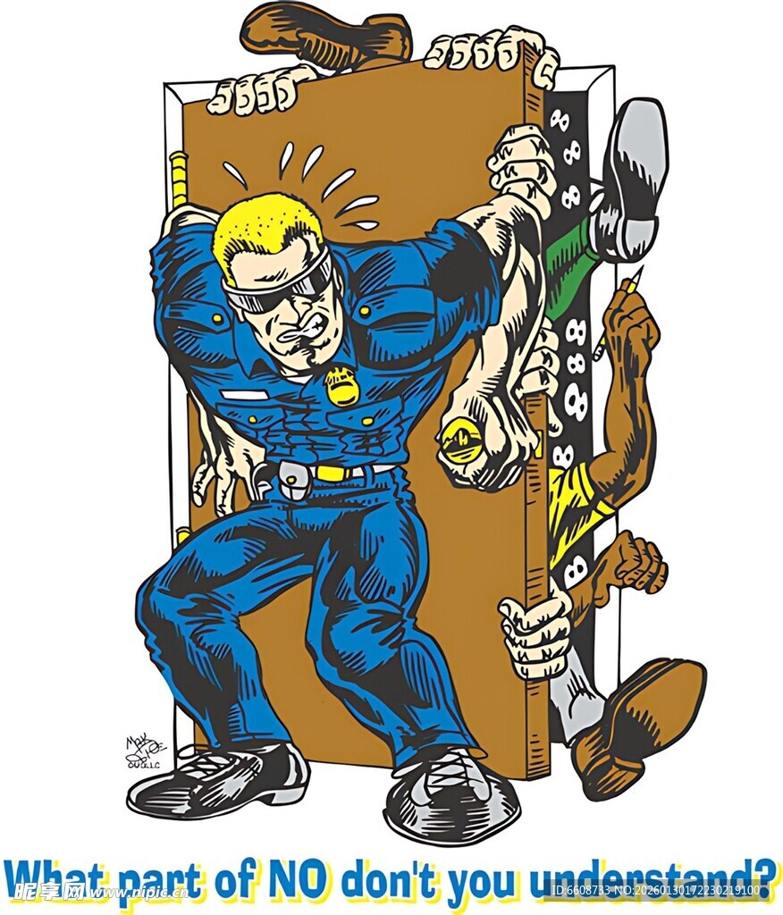 保安阻拦闯入者