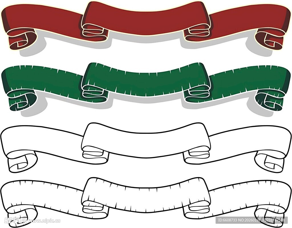 多彩空白装饰丝带