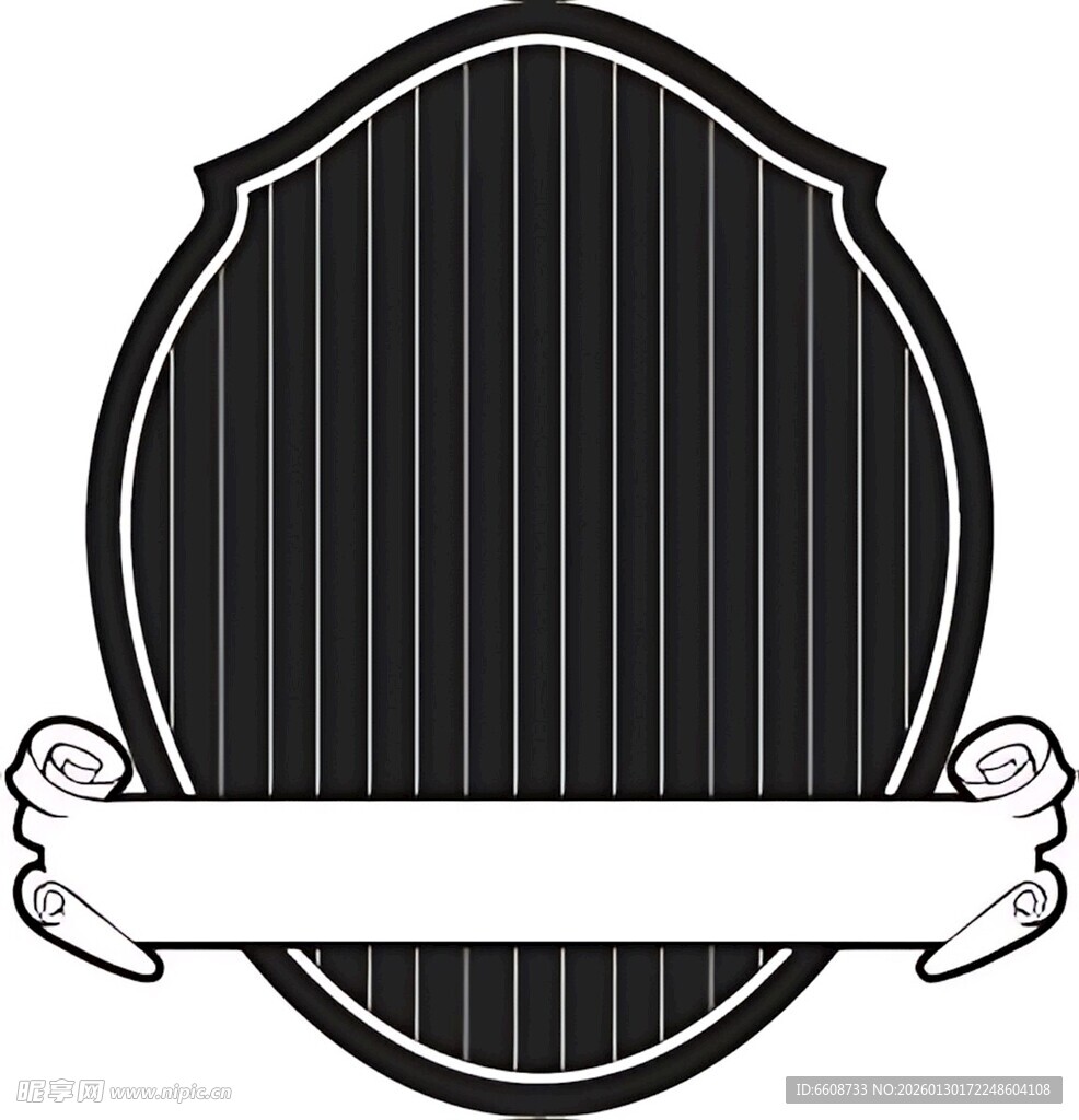 盾牌形空白装饰设计元素