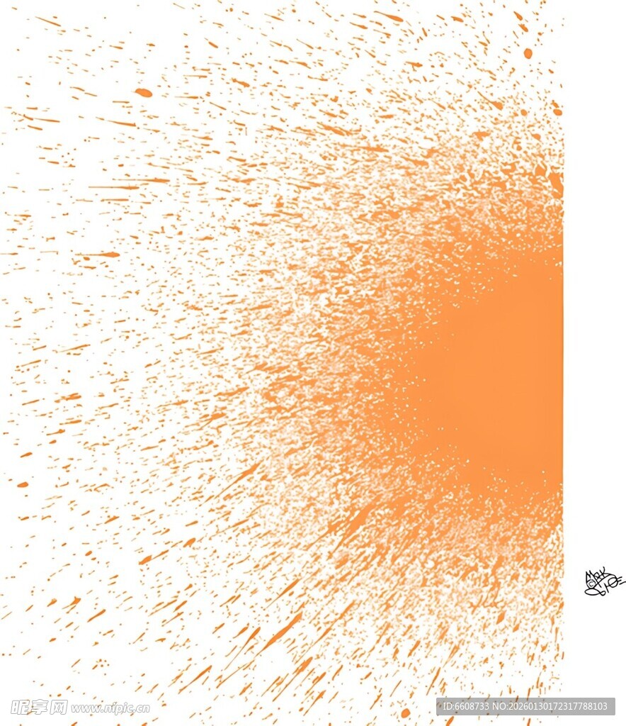 橙色喷溅艺术背景图