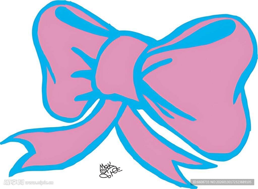 粉色蝴蝶结装饰图案