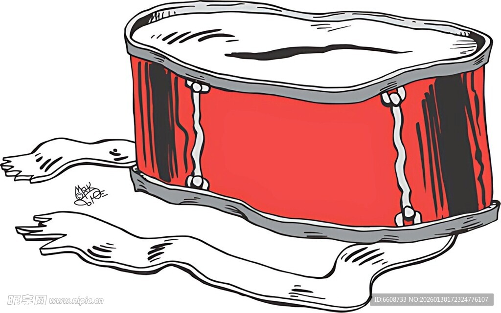 红色大鼓配飘带装饰