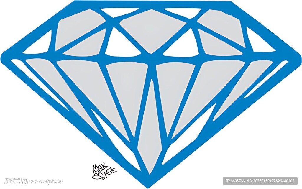 蓝色钻石图标