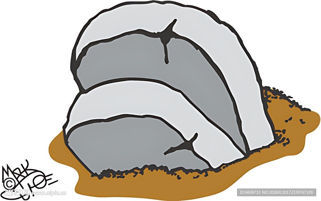 卡通风格的堆叠石块