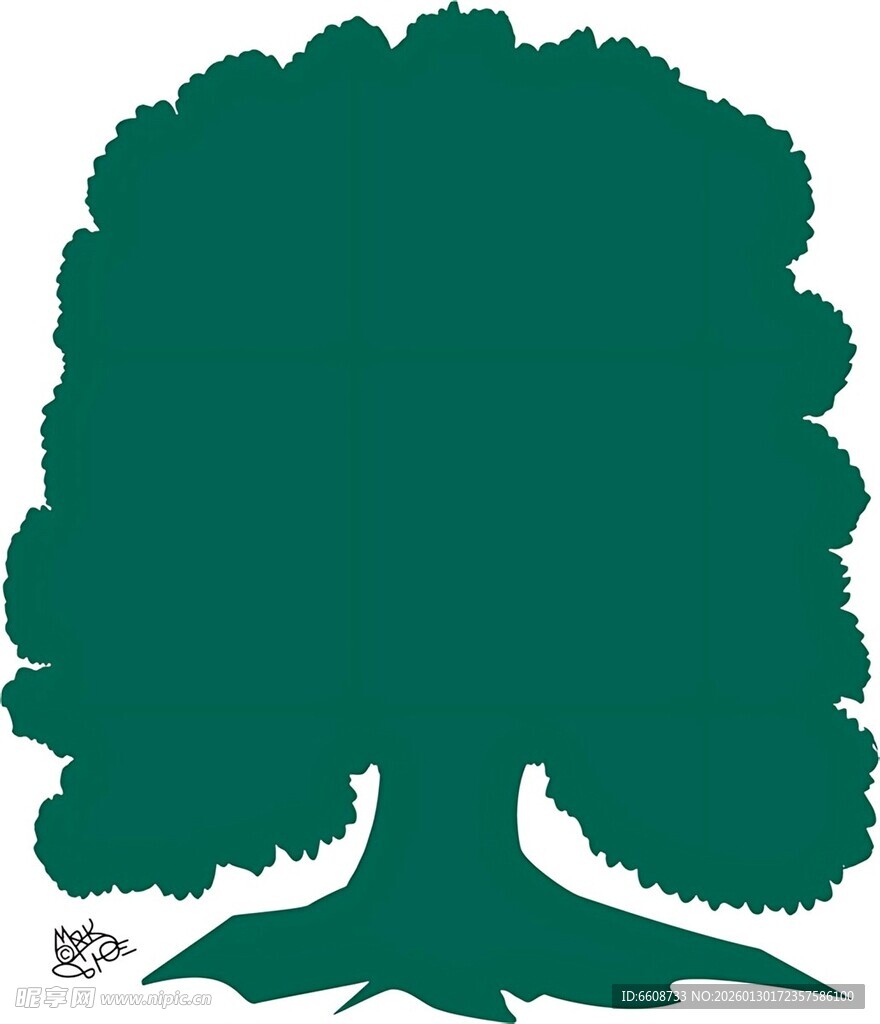 绿色大树矢量插画
