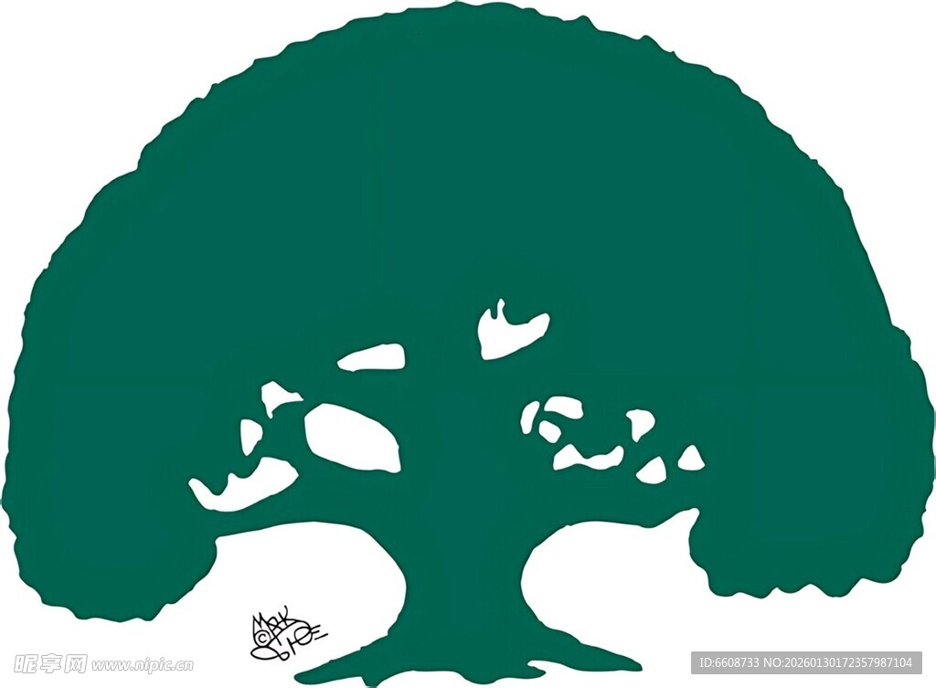 抽象树形图案设计元素